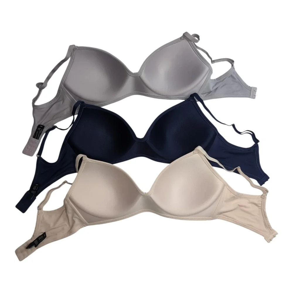 Tahari Bra Set Womens 34C Multicolor Wire Free Seamless 3 Pack